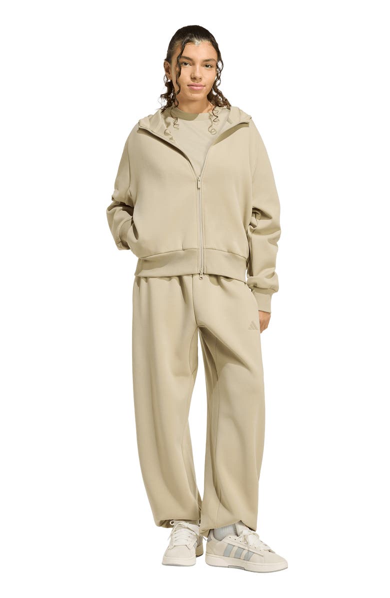 adidas Originals Soft Lux Zip Front Hoodie, Alternate, color, Wonder Cargo