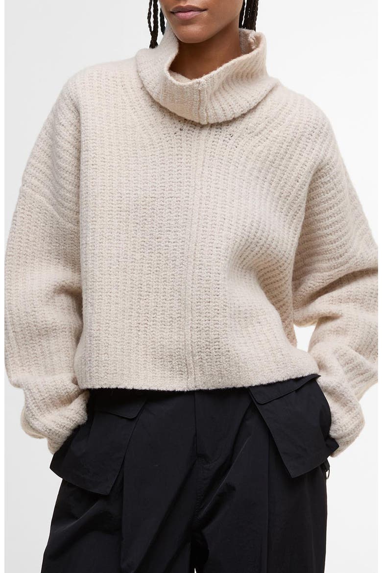 Imelda Oversize Merino Wool Blend Funnel Neck Sweater, Main, color, ARAN