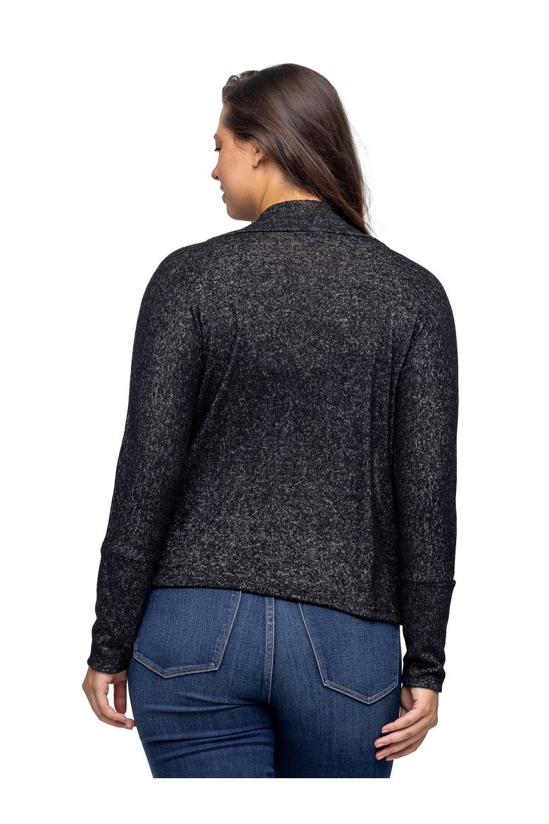 Curved Hem Open Front Long Womens Bolero Shrug, Alternate, color, Black
