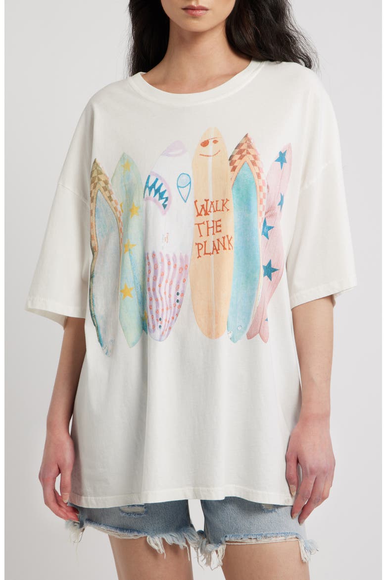 Walk the Plank Oversized Graphic Tee, Main, color, VINTAGE WHITE