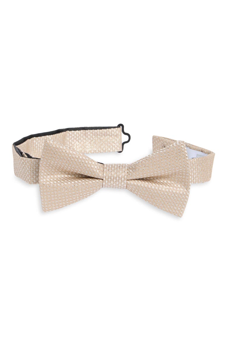Lorraine Textured Bow Tie, Main, color, GOLD