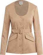 Favorite Daughter The Christy Belted Stretch Cotton Blend Twill Jacket