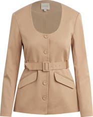 Favorite Daughter The Christy Belted Stretch Cotton Blend Twill Jacket