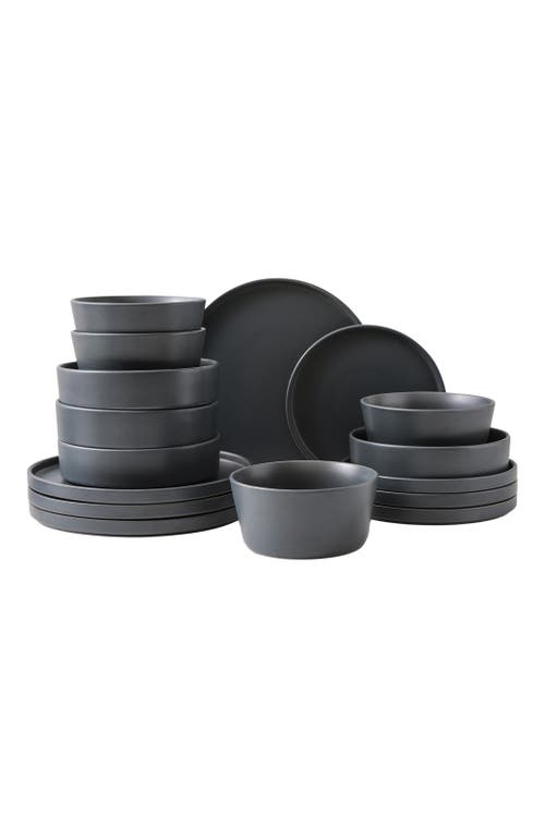 Stone Lain Celina Stoneware 16-piece Dinnerware Set With Pasta Bowls In Gray