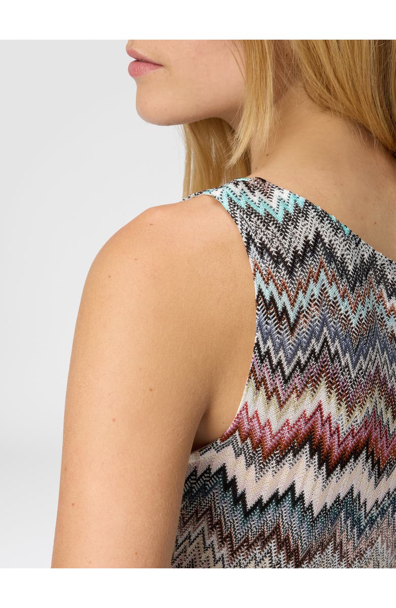 Missoni Sleeveless Top In Viscose With Zigzag Pattern, Alternate, color, Multicoloured