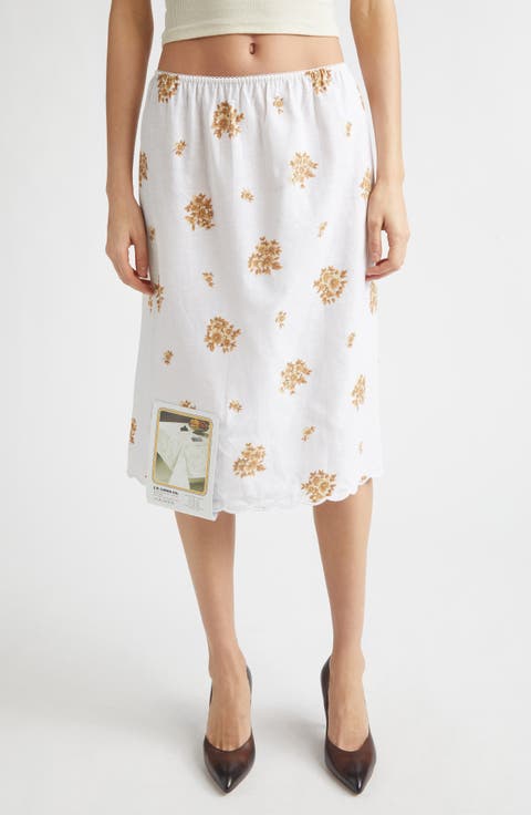 Sisley Armchair Print Cotton Slip Skirt