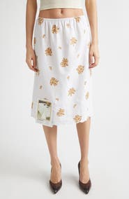 JULIE KEGELS Sisley Armchair Print Cotton Slip Skirt