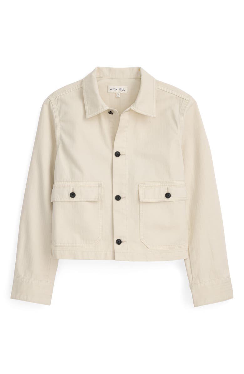 Alex Mill Marfa Crop Herringbone Twill Work Jacket, Alternate, color, Off White