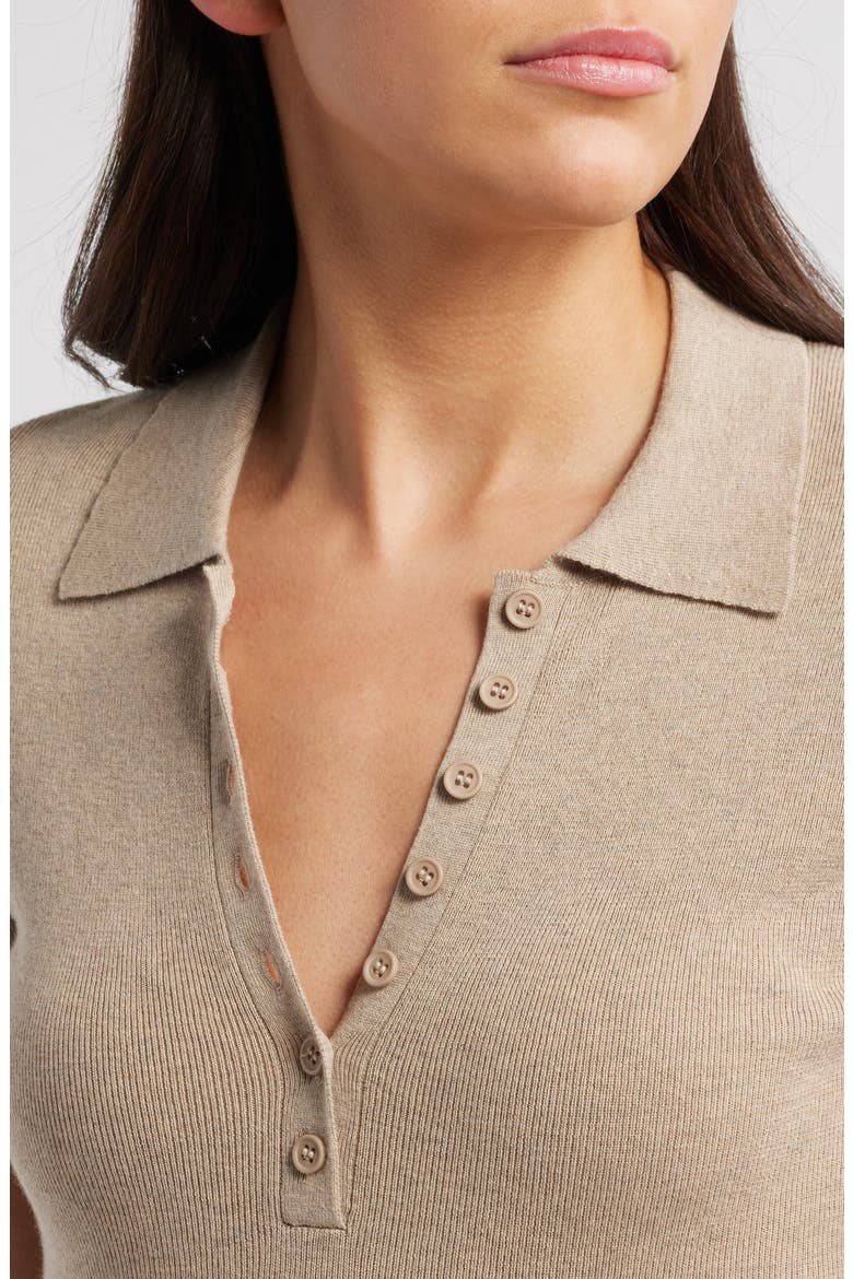 Court Cotton & Cashmere Polo, Alternate, color, HEATHER OAT