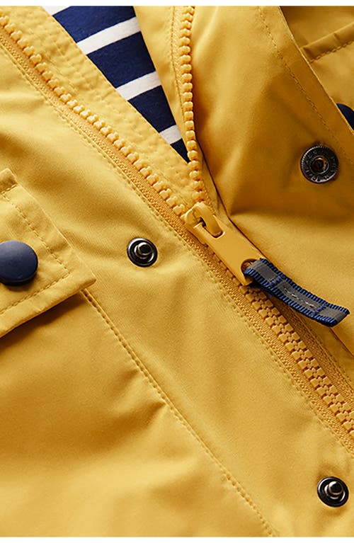 Mini Boden Kids' Waterproof Fisherman's Hooded Raincoat In Yellow