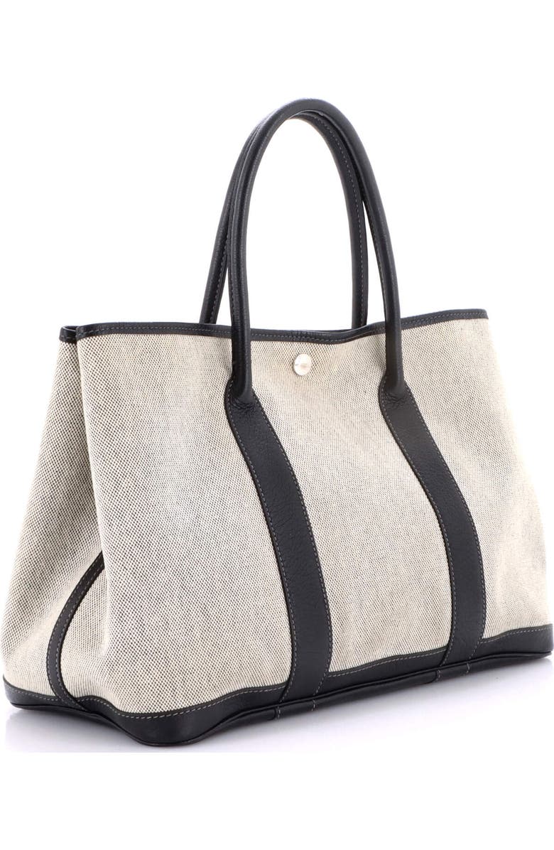 Pre-Owned Hermes Garden Party Tote Toile and Leather 36, Alternate, color, Noir