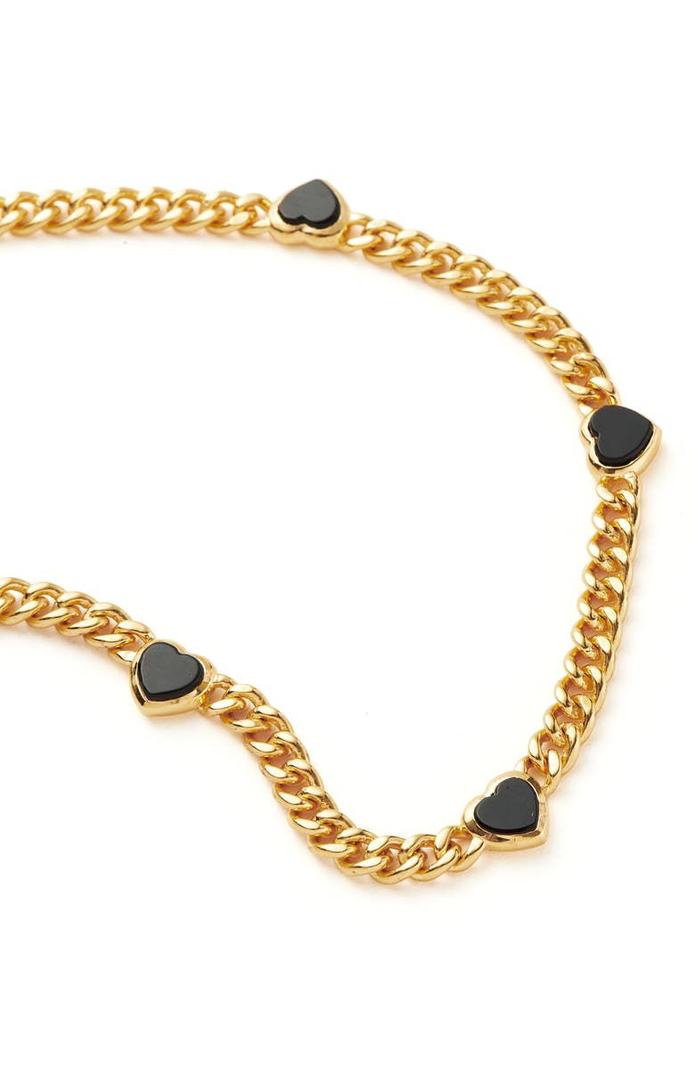 Missoma Onyx Heart Station Necklace, Alternate, color, 