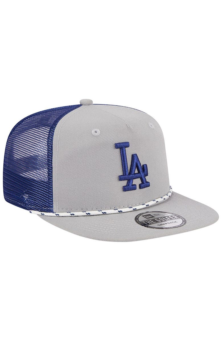 New Era Men's New Era Gray Los Angeles Dodgers Golfer Green Undervisor 9FIFTY Snapback Hat, Alternate, color, 