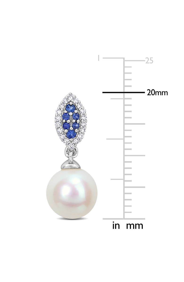 Julianna B. Pearl Gemstone & Diamond Earrings 14k, Alternate, color, Blue Sapphire
