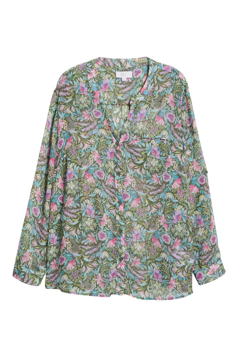Jasmine Roll Sleeve Top, Alternate, color, CLERMONT OLIVE LILAC