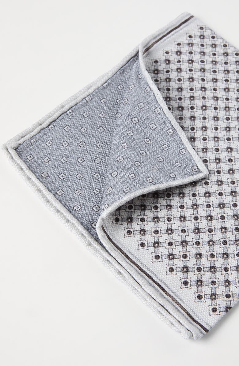 Brunello Cucinelli Pocket square with pattern, Alternate, color, Light Grey
