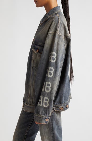 Balenciaga Crypto Logo Oversize Denim Jacket | Nordstrom
