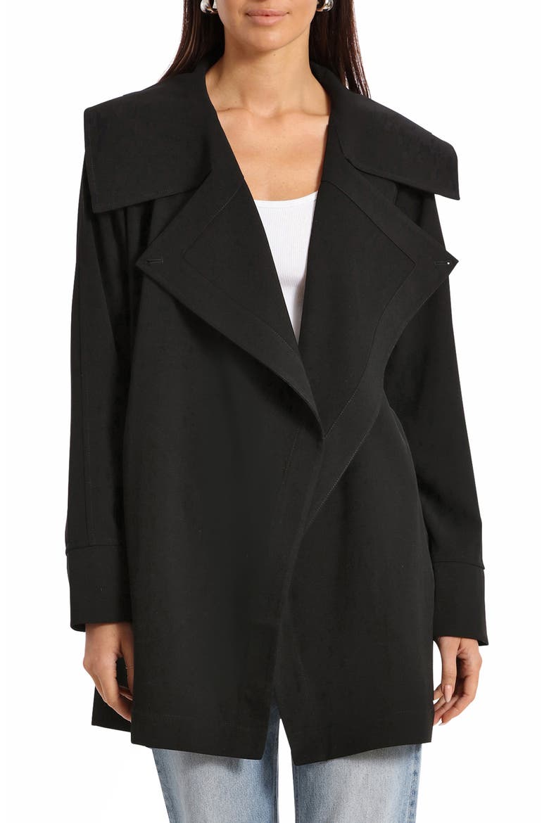 Drape Trench Coat, Main, color, BLACK