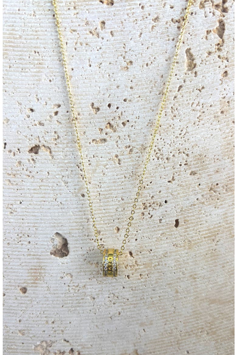 Cubic Zirconia MAMA Pendant Necklace, Alternate, color, GOLD