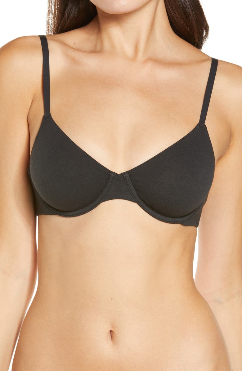 SKIMS Stretch Cotton Jersey 2.0 Underwire Bra, Main, color, 