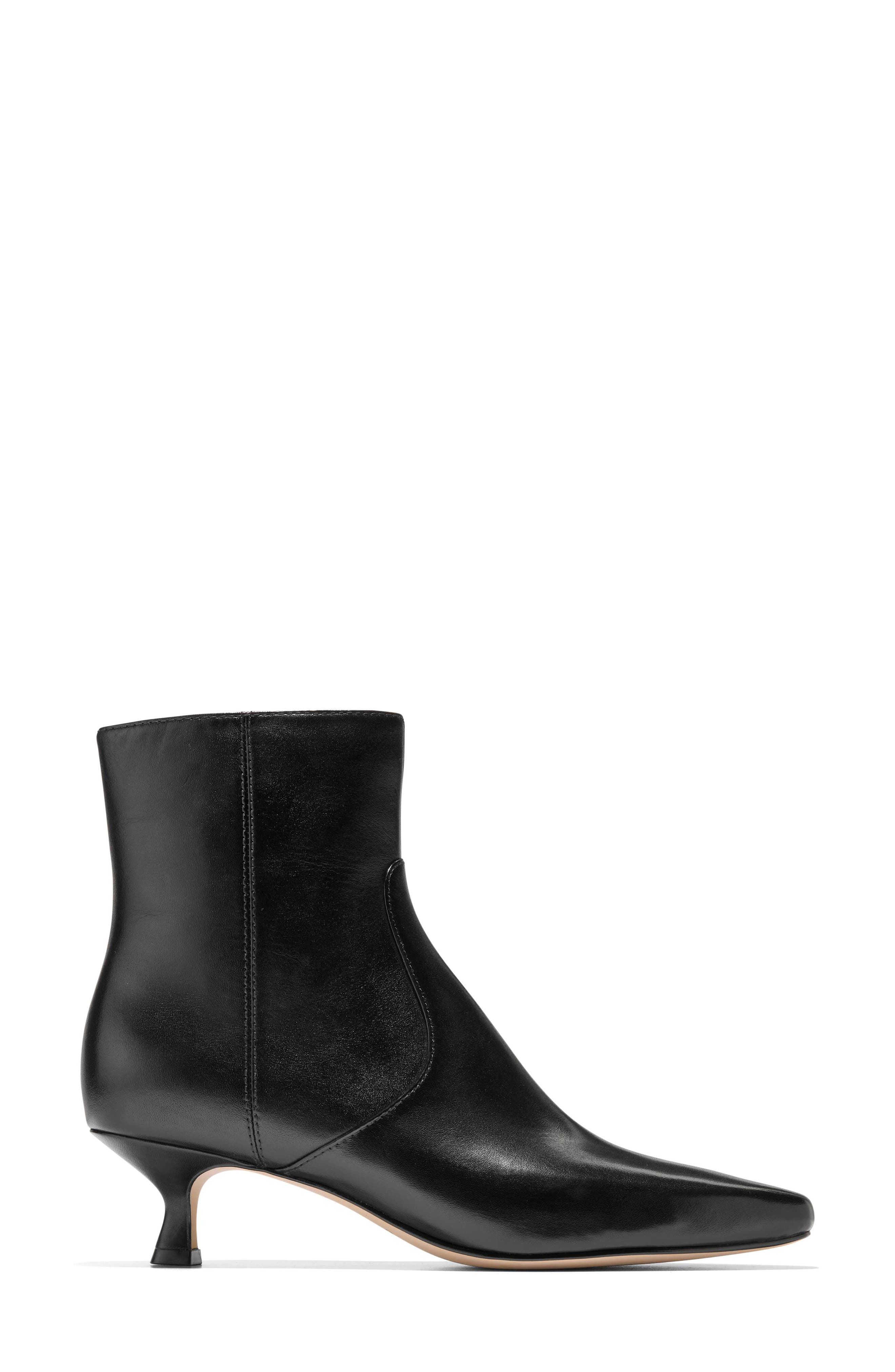 Tyldie Kitten Heel Bootie, Alternate, color, BLACK LEATHER