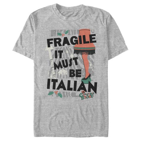 Men's A Christmas Story Fragile It Must Be Italian  Graphic T-Shirt