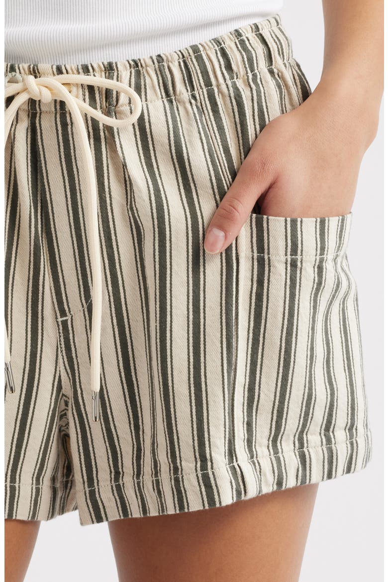 Emery Cotton Blend Drawstring Shorts, Alternate, color, GREEN STRIPE
