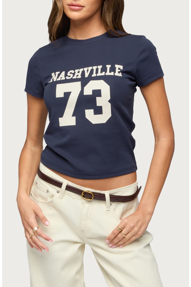 Nashville Cotton Graphic T-Shirt, Main, color, NAVY