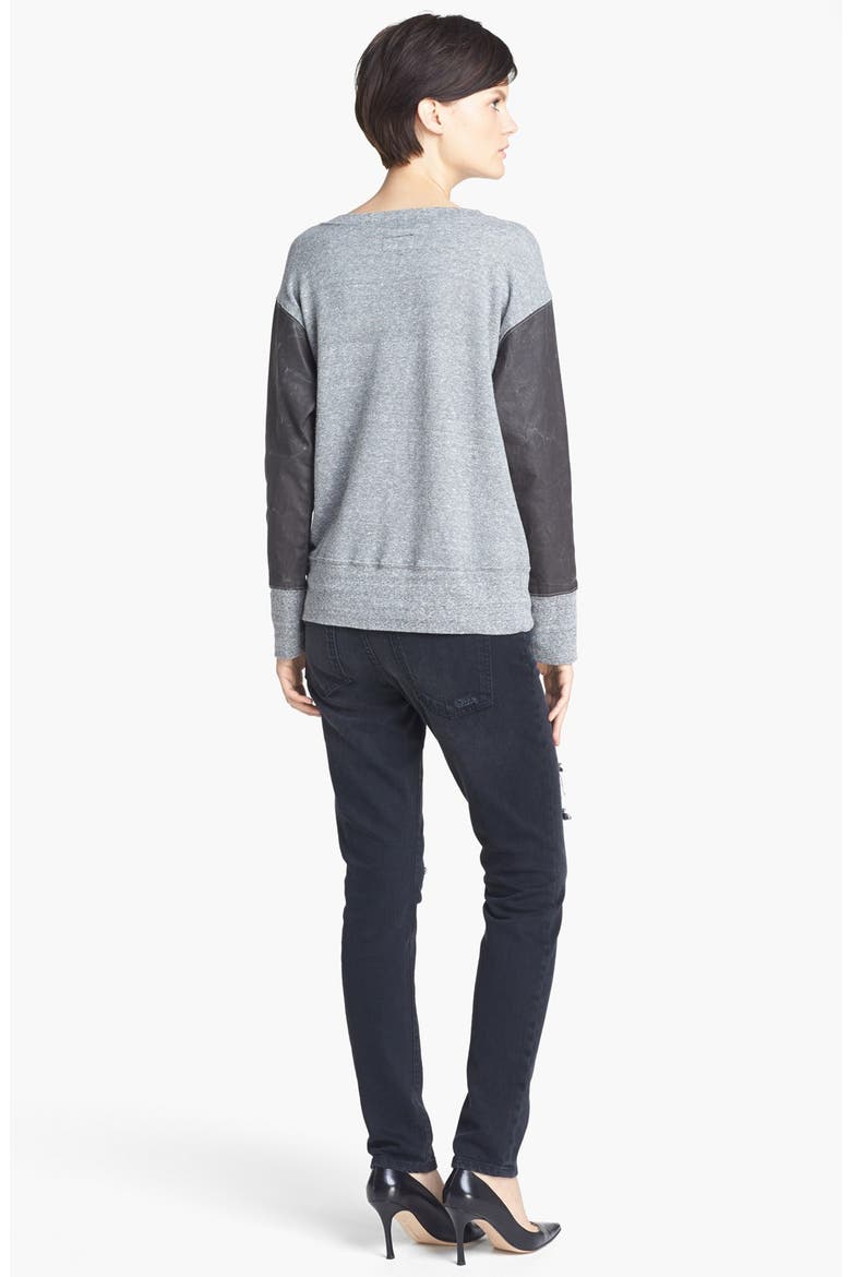 Heathered Slouchy Sweatshirt, Alternate, color, GREY