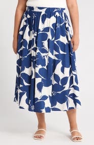 Renee C Floral Midi Skirt