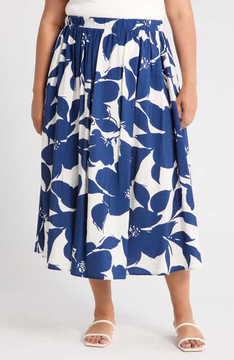 Renee C Floral Midi Skirt