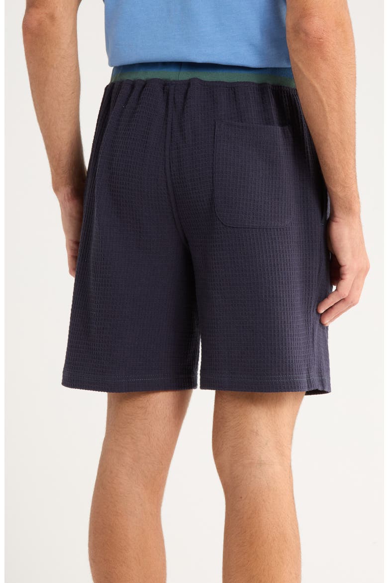 Waffle Knit Lounge Shorts, Alternate, color, NAVY