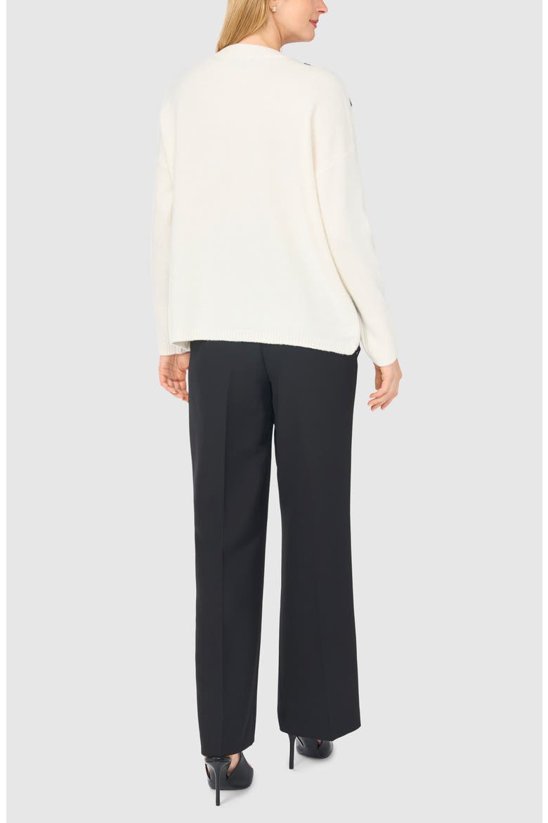 Lace Trim Sweater, Alternate, color, ANTIQUE WHITE