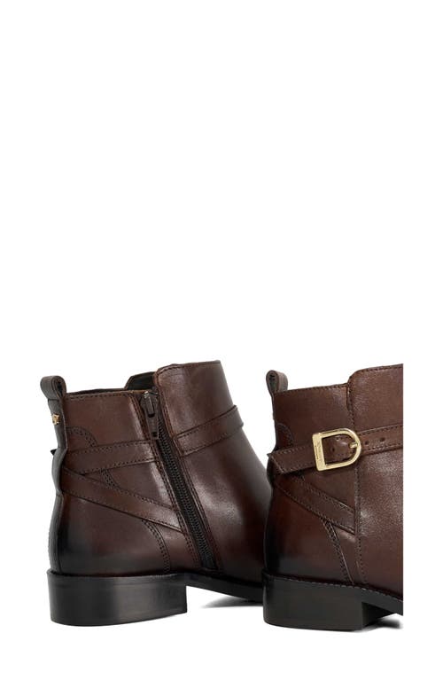 Dune London Pemma Buckle Strap Bootie In Brown