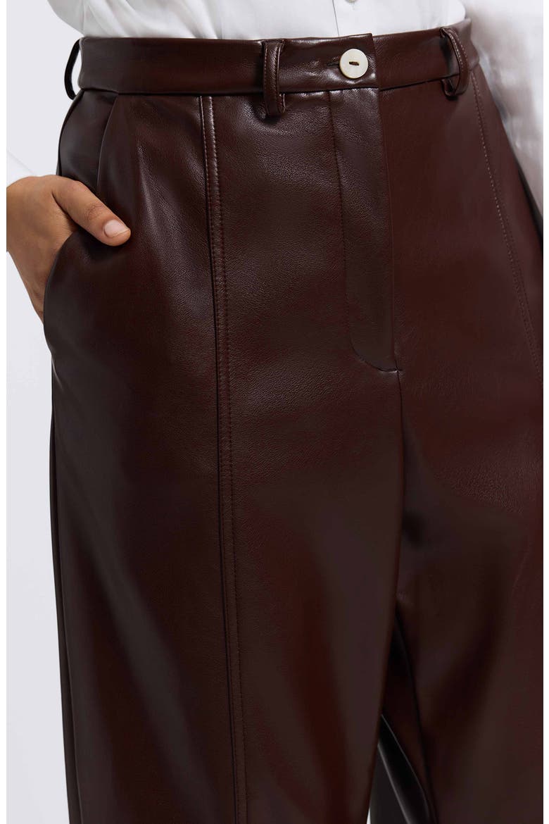 Ciara Wide Leg Faux Leather Pants, Alternate, color, CHICORY COFFEE