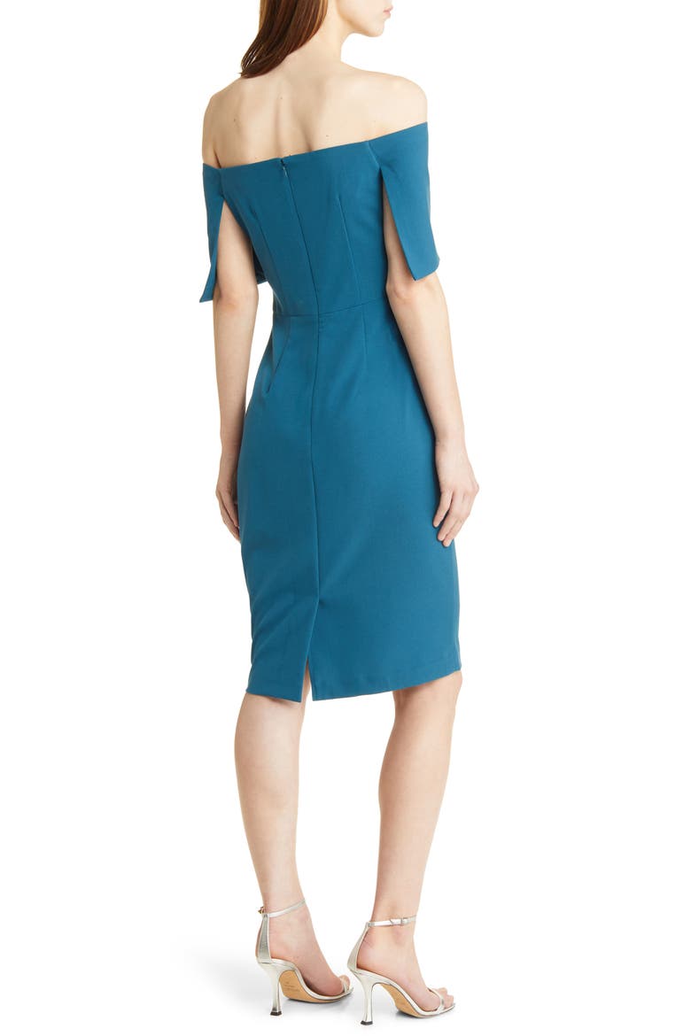 Off-the-Shoulder Sheath Dress, Alternate, color, TEAL