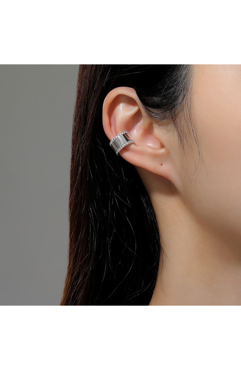 Lafonn Pavé Simulated Diamond Ear Cuff, Alternate, color, Silver