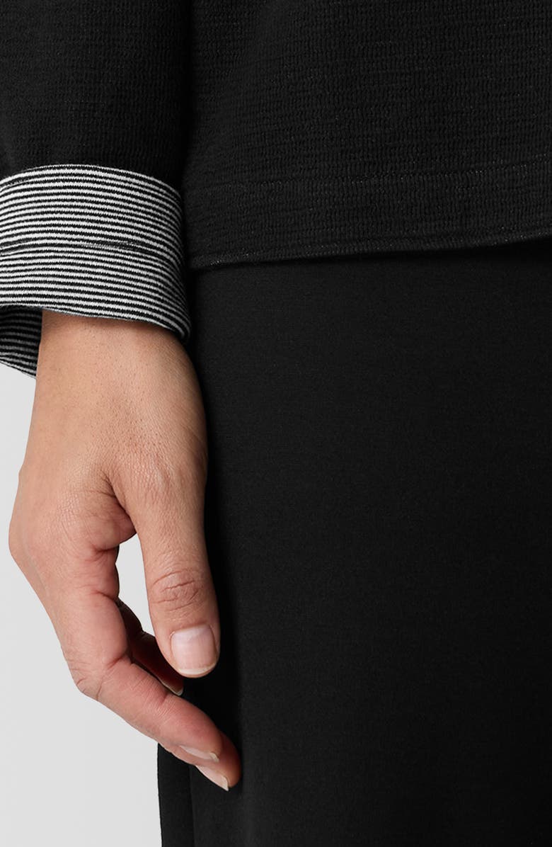 Eileen Fisher Reversible Boat Neck Organic Cotton Top, Alternate, color, Black