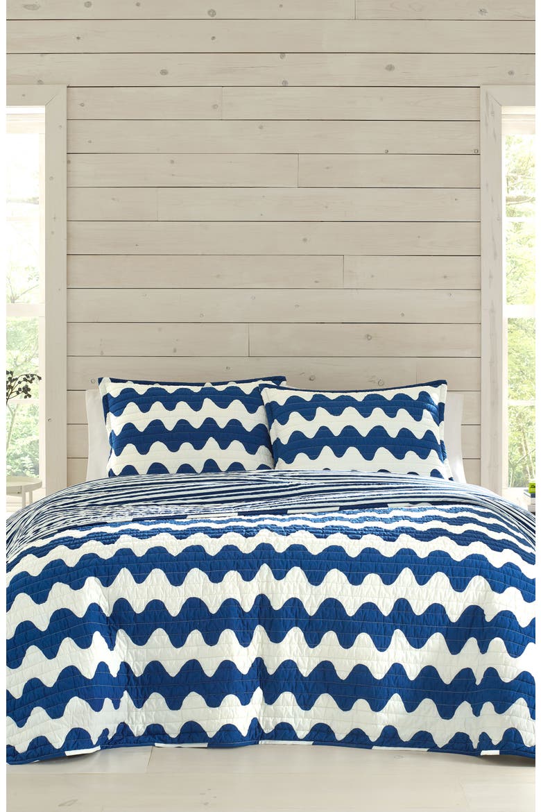 Pikku Lokki Quilt & Sham Set, Main, color, BLUE