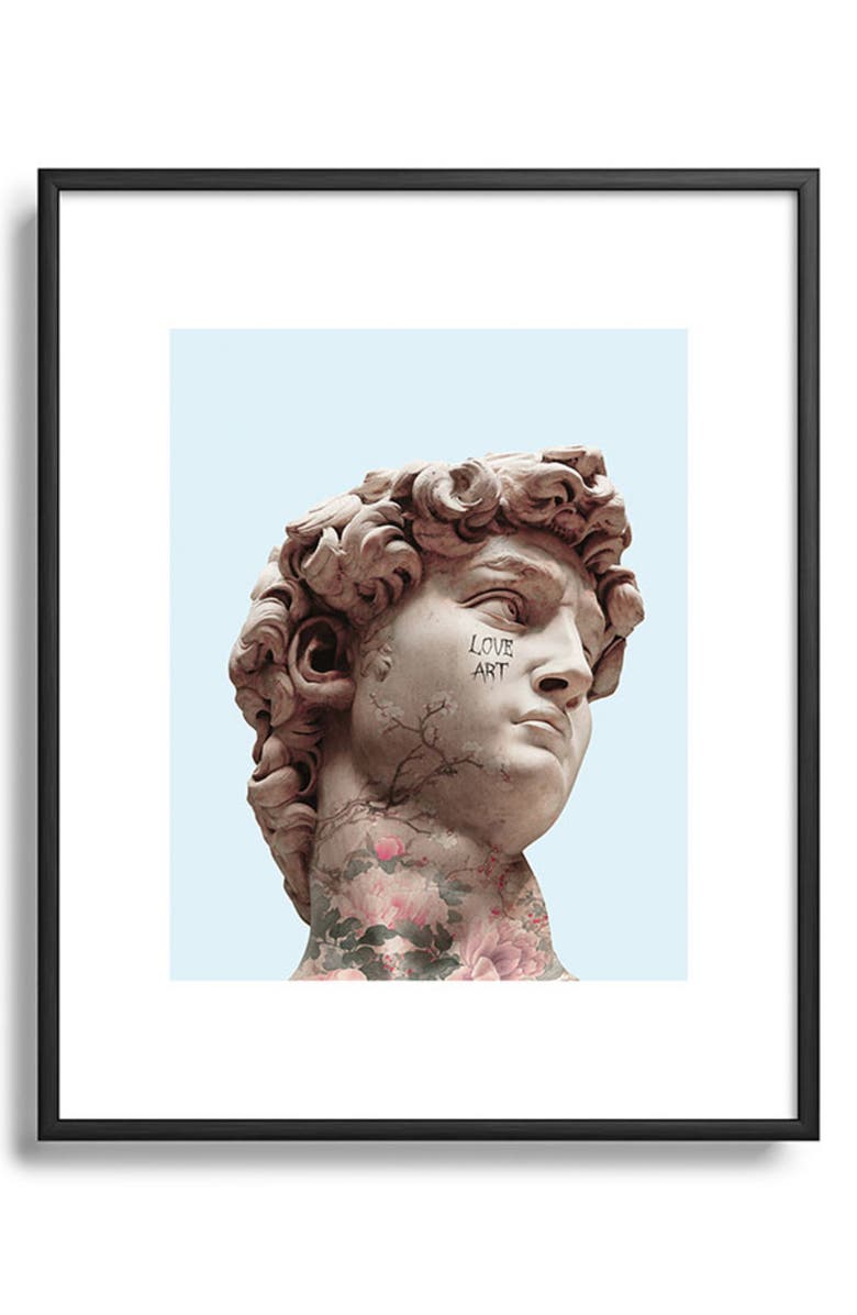 Deny Designs David Loves Art Framed Art Print, Main, color, Blue