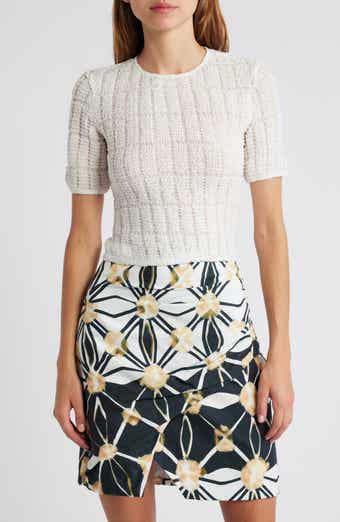 CIEBON Janet Texture Puff Sleeve Crop Top