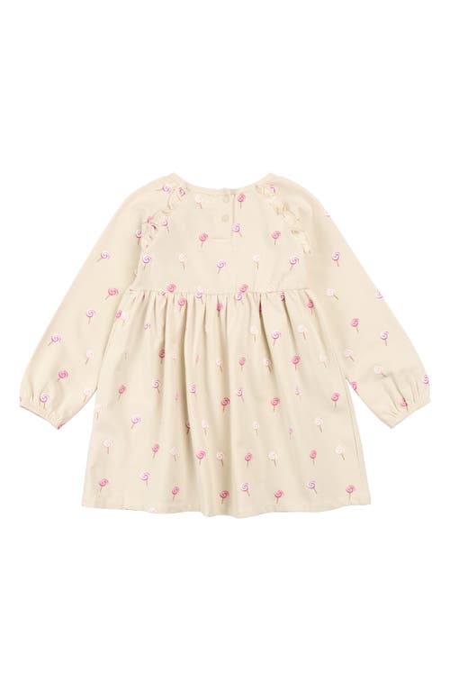 Miles The Label Kids' Long Sleeve Ruffle Dress In Neutral