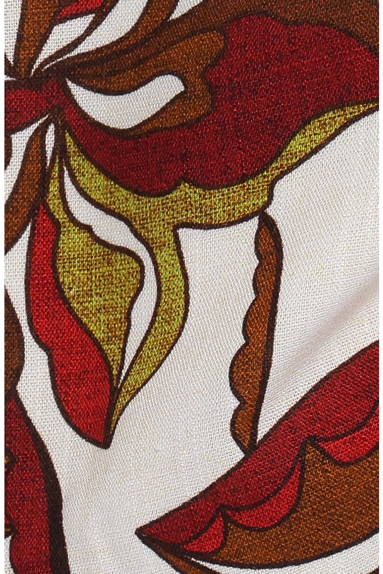 Aquarius Floral Fring Trim Dress, Alternate, color, BROWN FLORAL