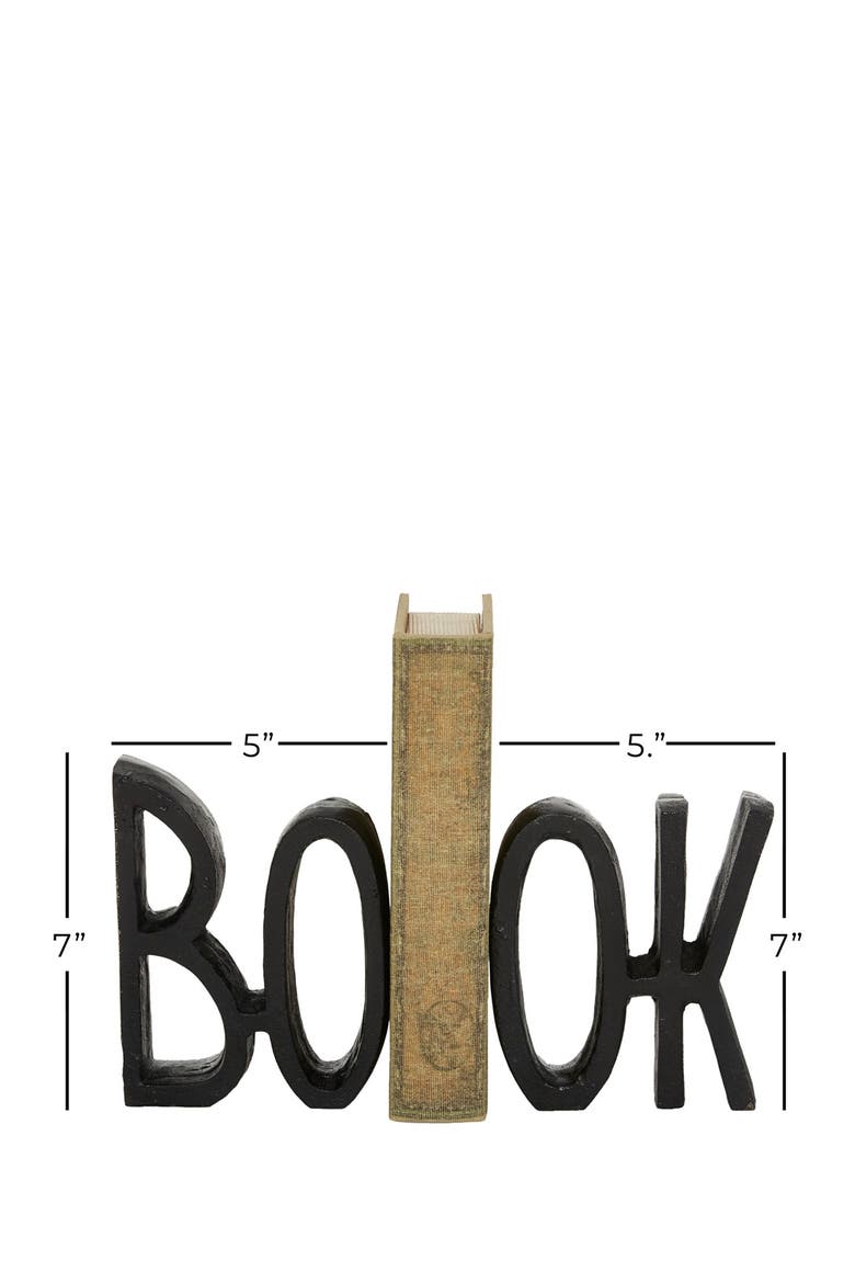 Black Aluminum Book Bookend - Set of 2, Alternate, color, BLACK
