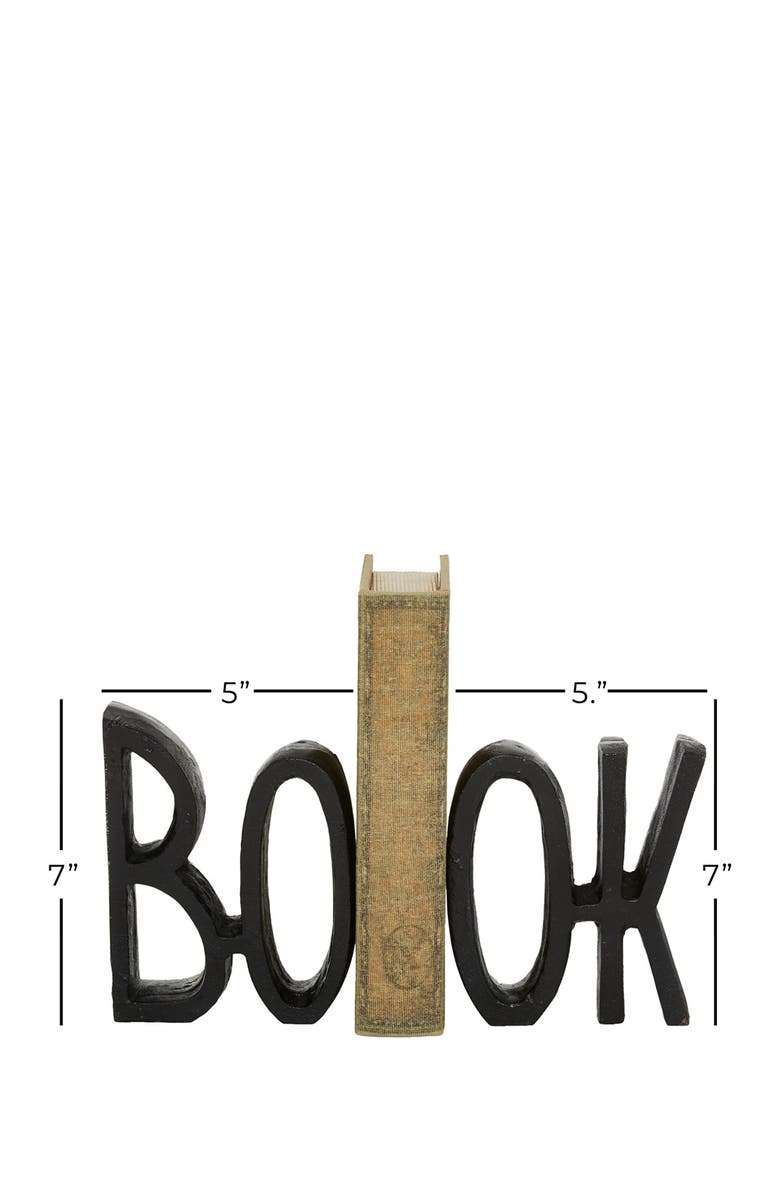 VIVIAN LUNE HOME Black Aluminum Book Bookend - Set of 2, Alternate, color, Black