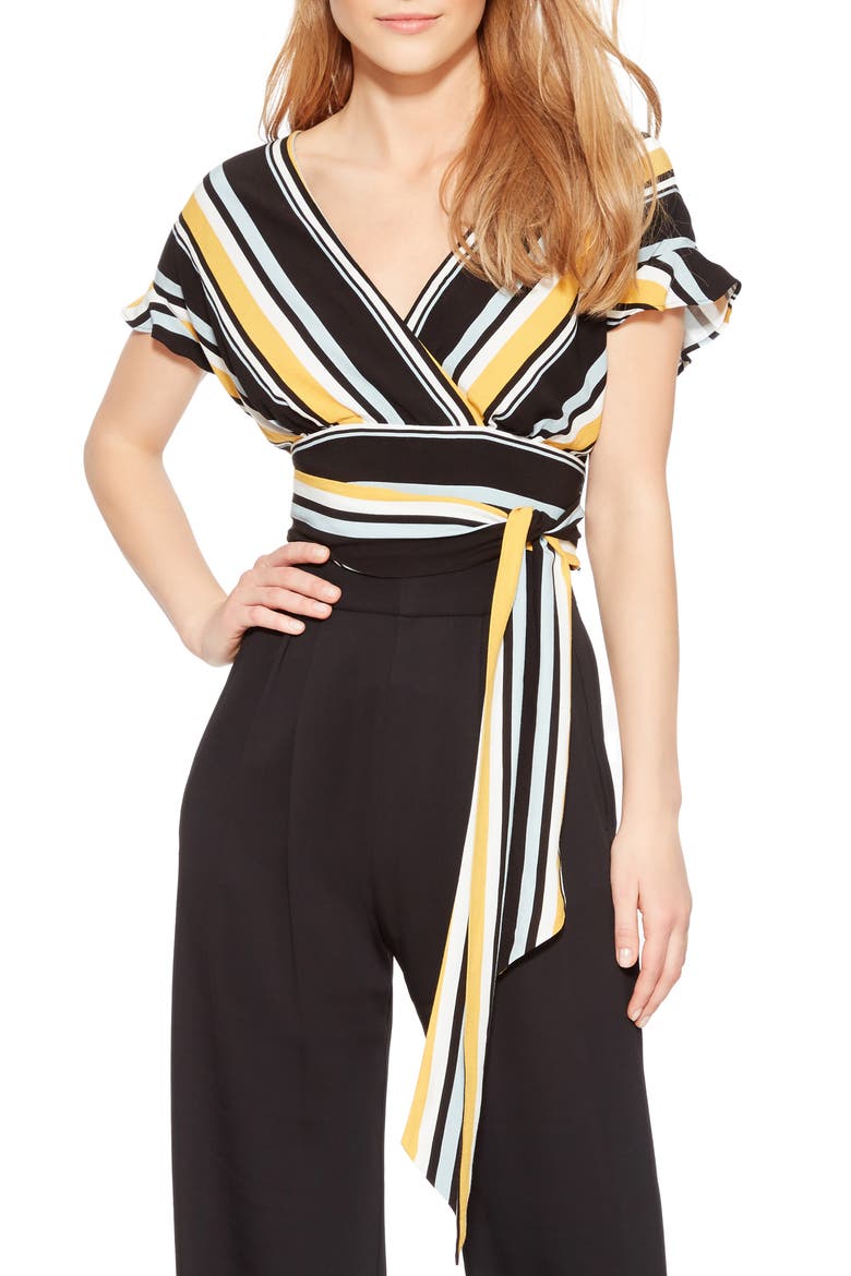 Noora Faux Wrap Blouse, Main, color, RAYA