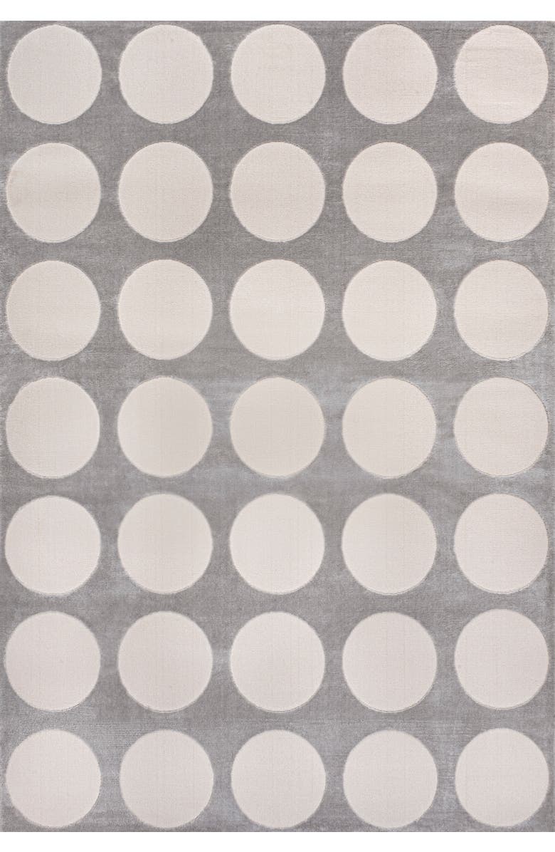 JONATHAN Y Adrian Modern Geometric Circle Dot High-Low Area Rug, Main, color, Light Gray/Cream