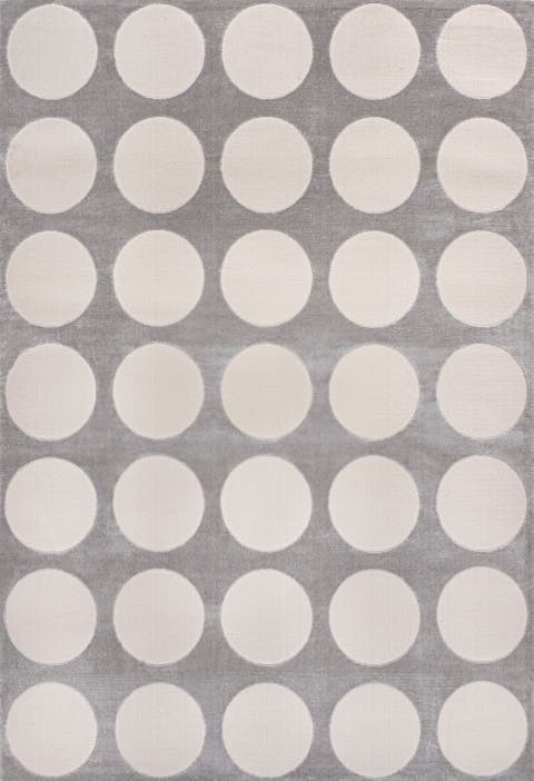 Adrian Modern Geometric Circle Dot High-Low Area Rug