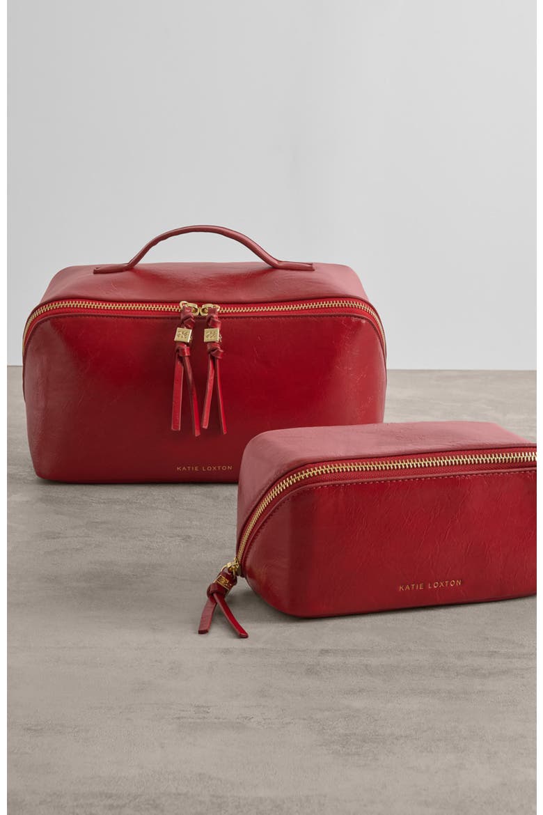 Soho Large Make Up / Wash Bag, Alternate, color, Crimson Patent Crackle