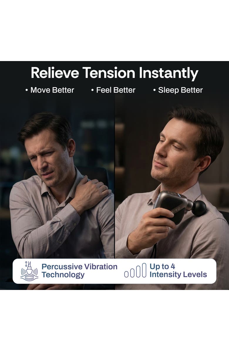 MIKO Pulse Go Pocket Massage Gun for Targeted Muscle Relief, Alternate, color, Black